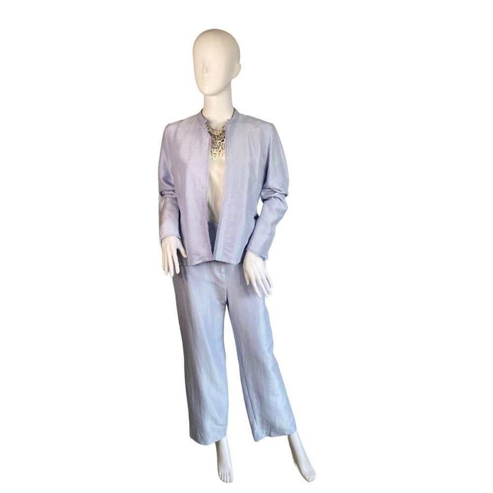 EILEEN FISHER SILK LIGHTWEIGHT SPRING SUMMER 2 PIECE PANT SUIT SZ S